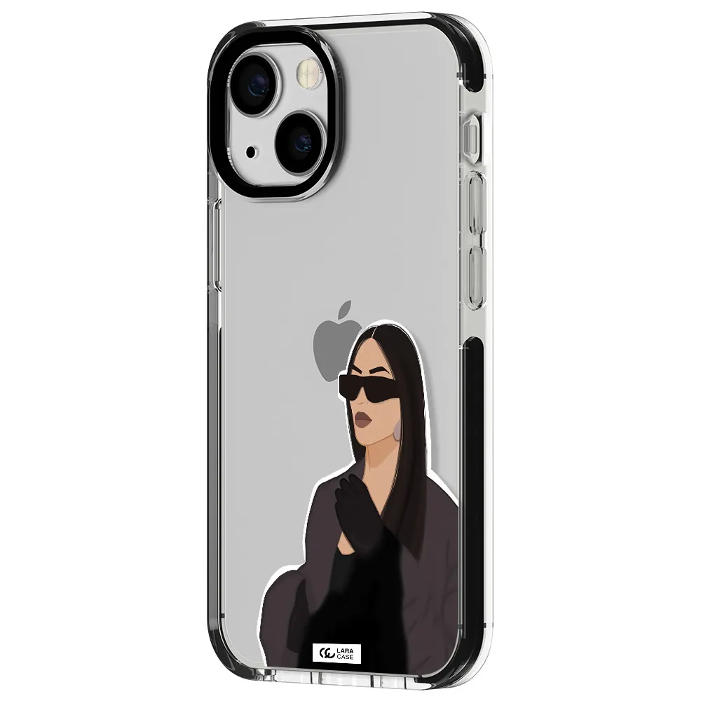 Minimalist Portrait Apple iPhone 15 impact black border Case