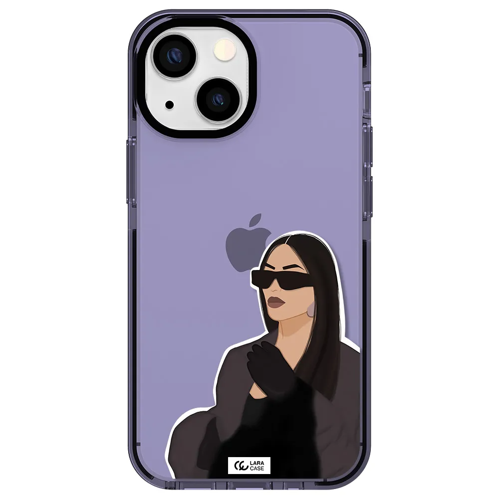 Minimalist Portrait Apple iPhone 15 impact Lilac Case