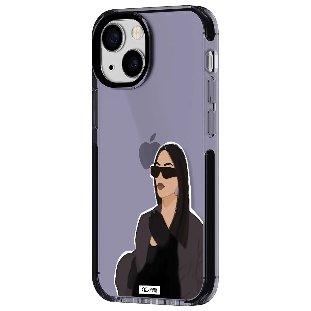 Minimalist Portrait Apple iPhone 15 impact Lilac Case