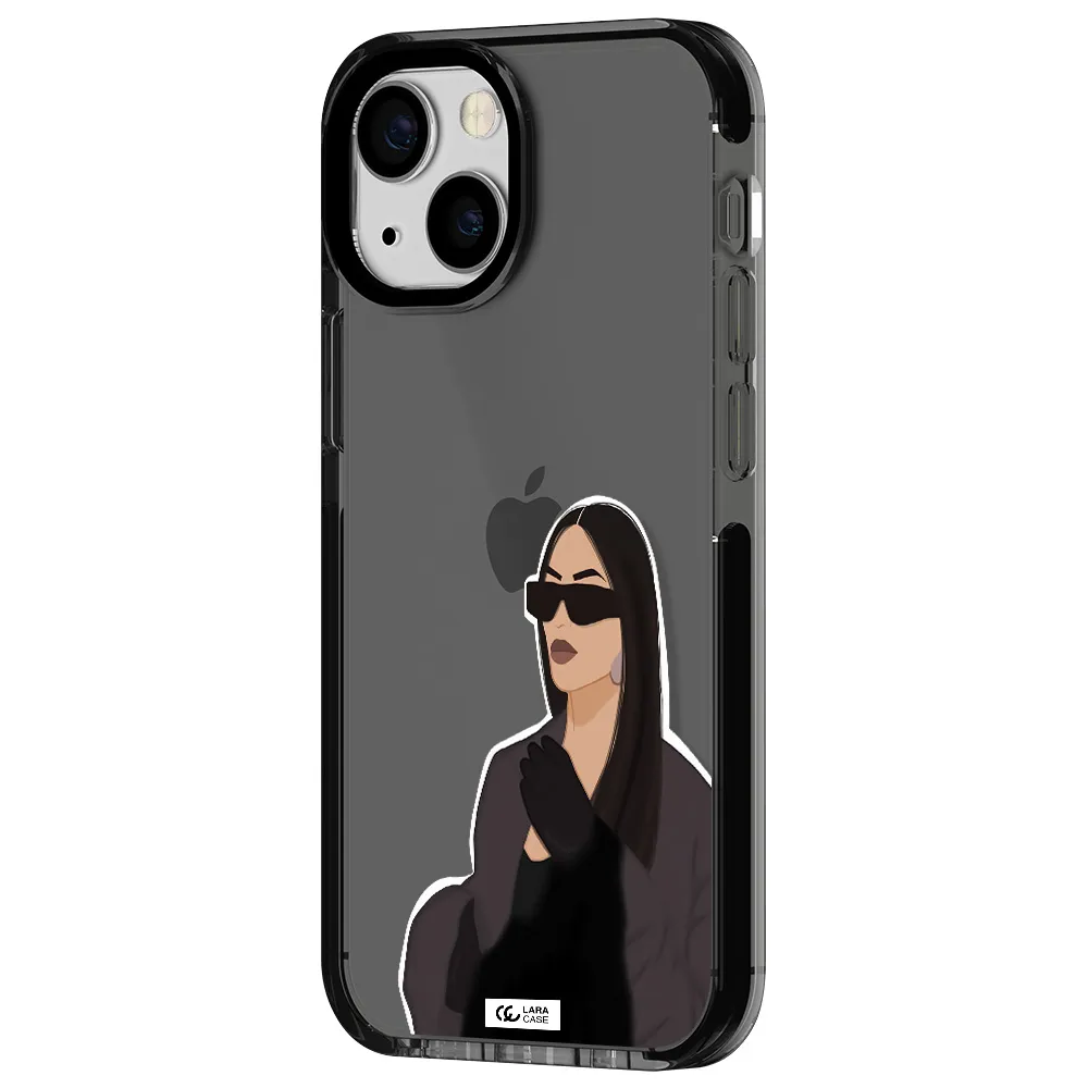 Minimalist Portrait Apple iPhone 15 impact Smoke Black Case