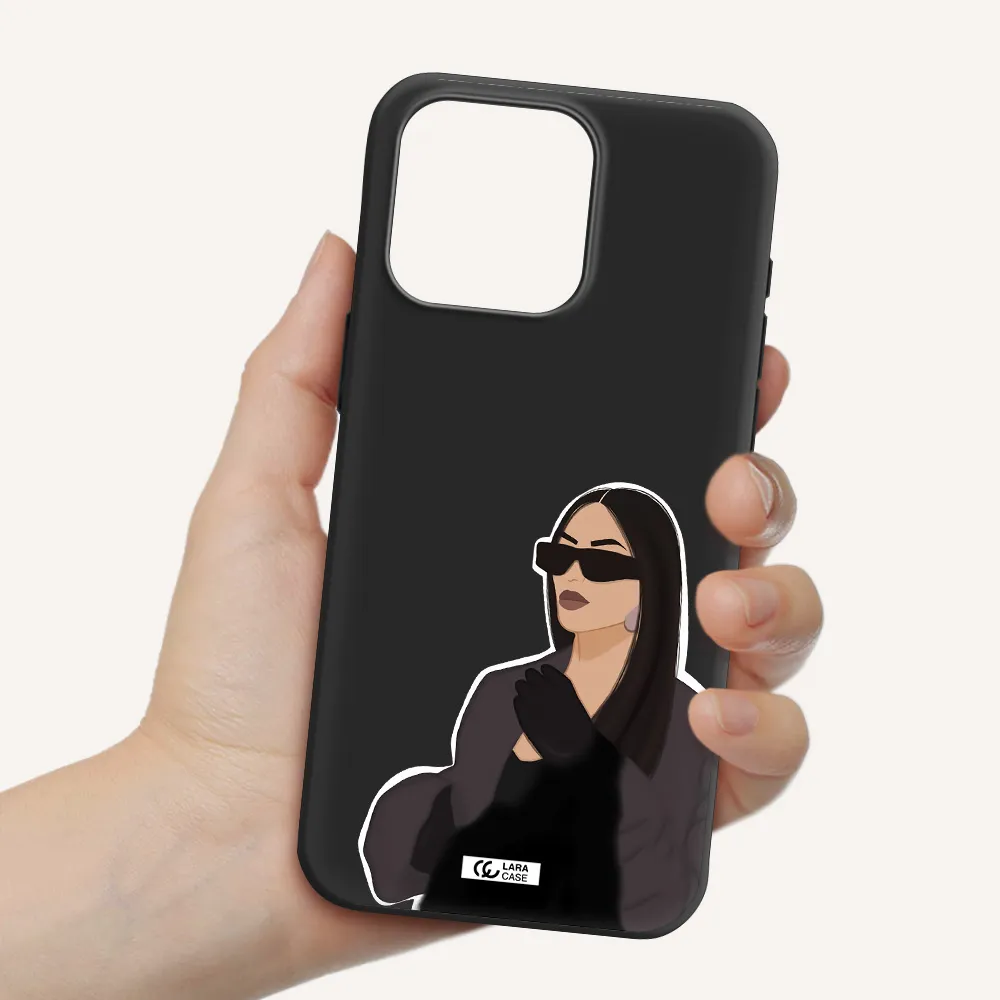 Minimalist Portrait Apple Iphone 15 Pro max Silicone black Case