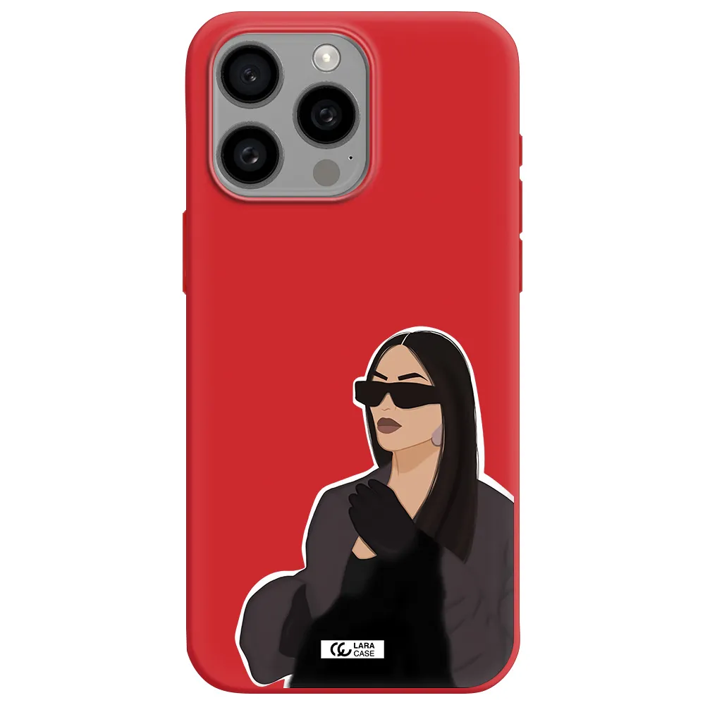 Minimalist Portrait Apple Iphone 15 Pro Max Silicone Imperial Red Case