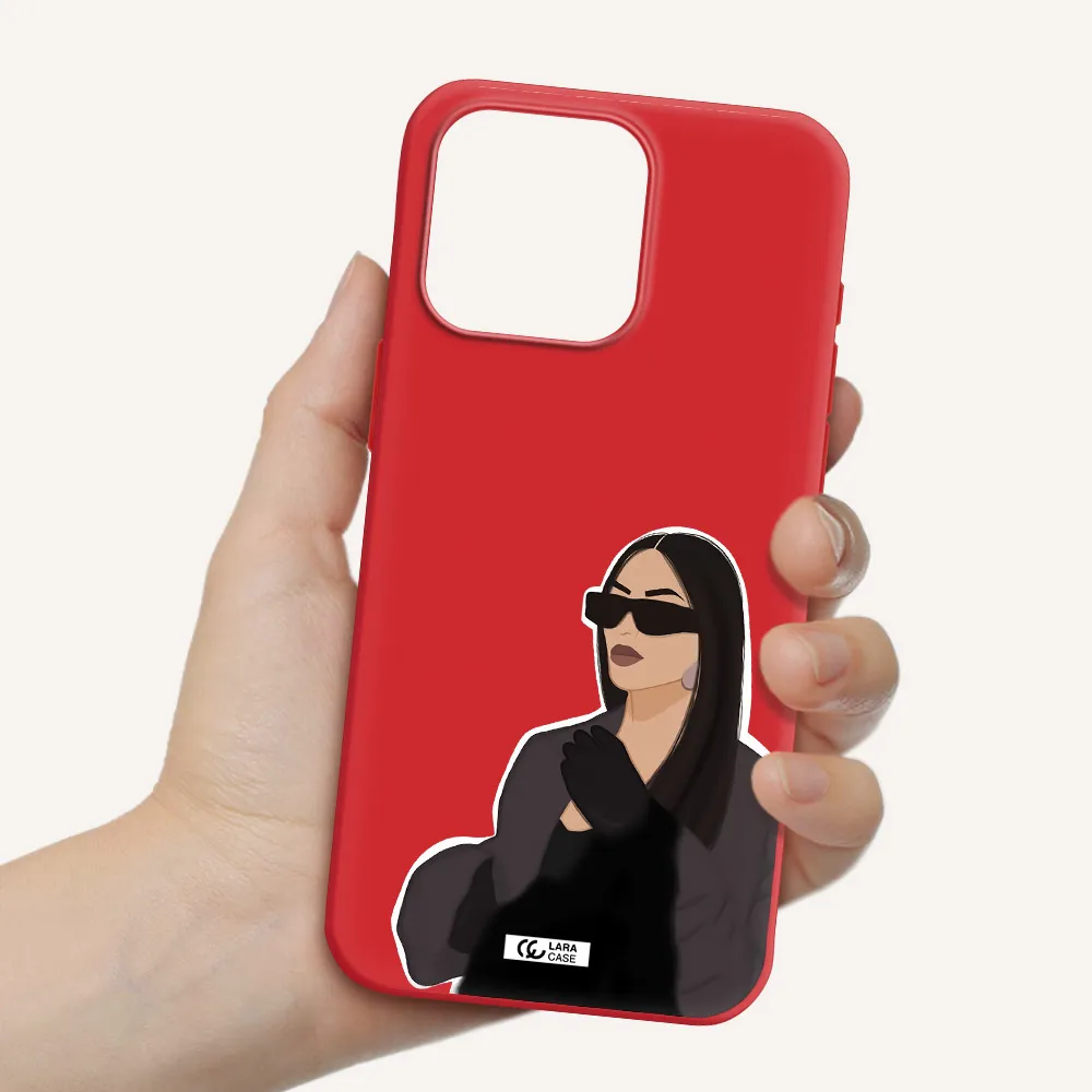 Minimalist Portrait Apple Iphone 15 Pro Max Silicone Imperial Red Case