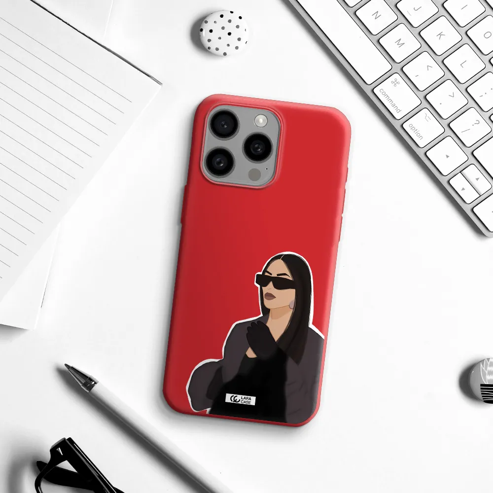 Minimalist Portrait Apple Iphone 15 Pro Max Silicone Imperial Red Case