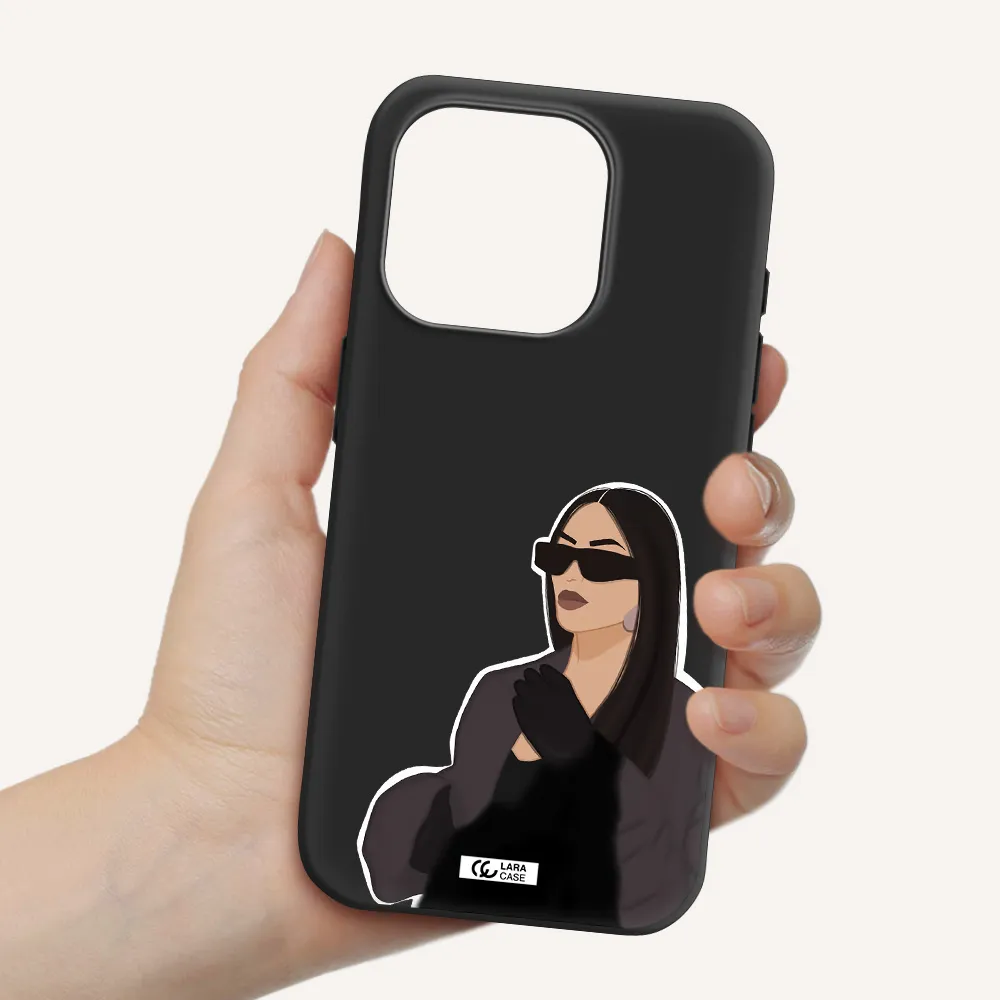 Minimalist Portrait Apple Iphone 15 Pro Silicone Black Case