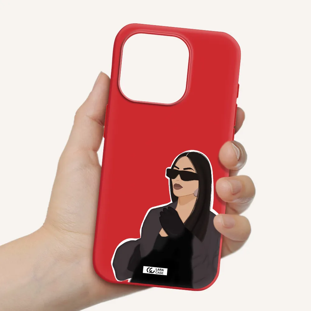 Minimalist Portrait Apple Iphone 15 Pro Silicone Imperial Red Case