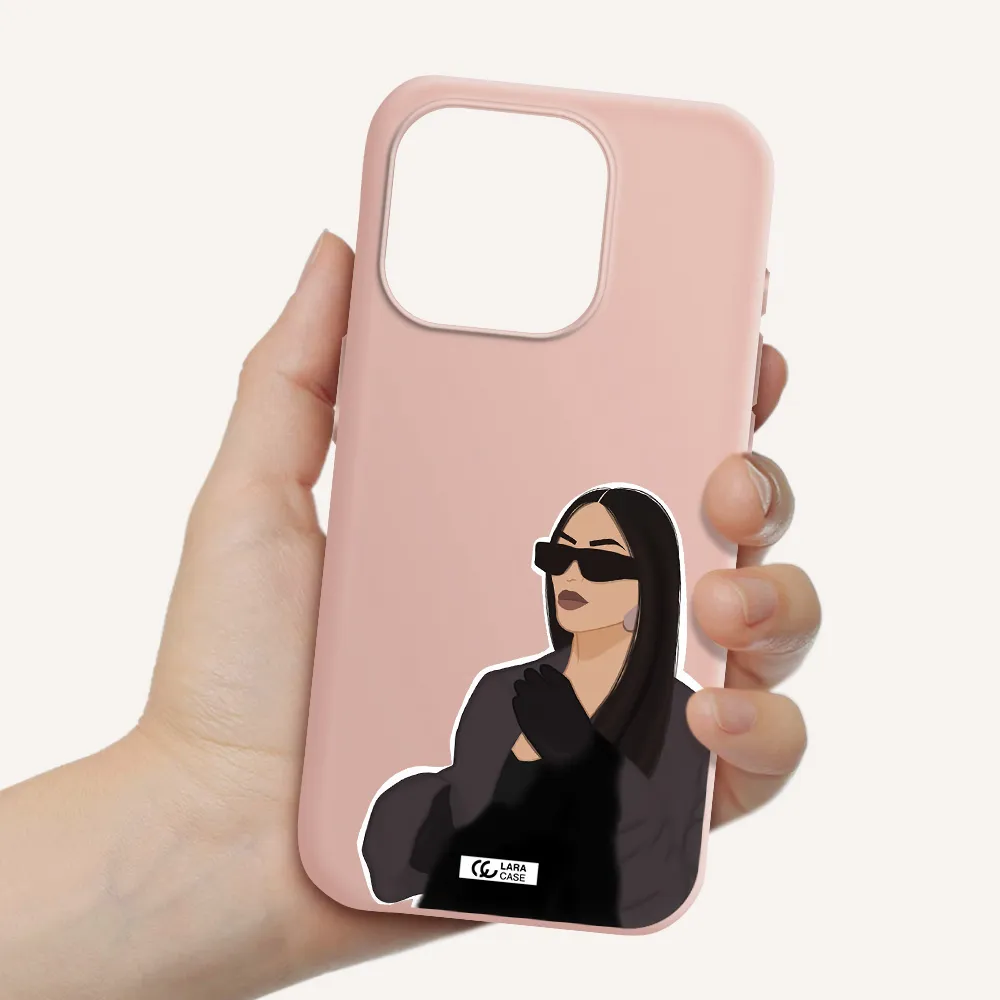 Minimalist Portrait Apple Iphone 15 Pro Silicone Pastel Pink Case