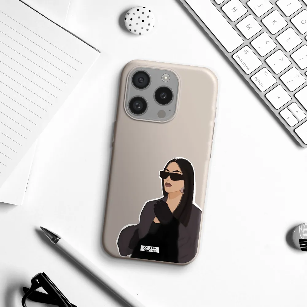 Minimalist Portrait Apple Iphone 15 Pro Silicone Stone Case