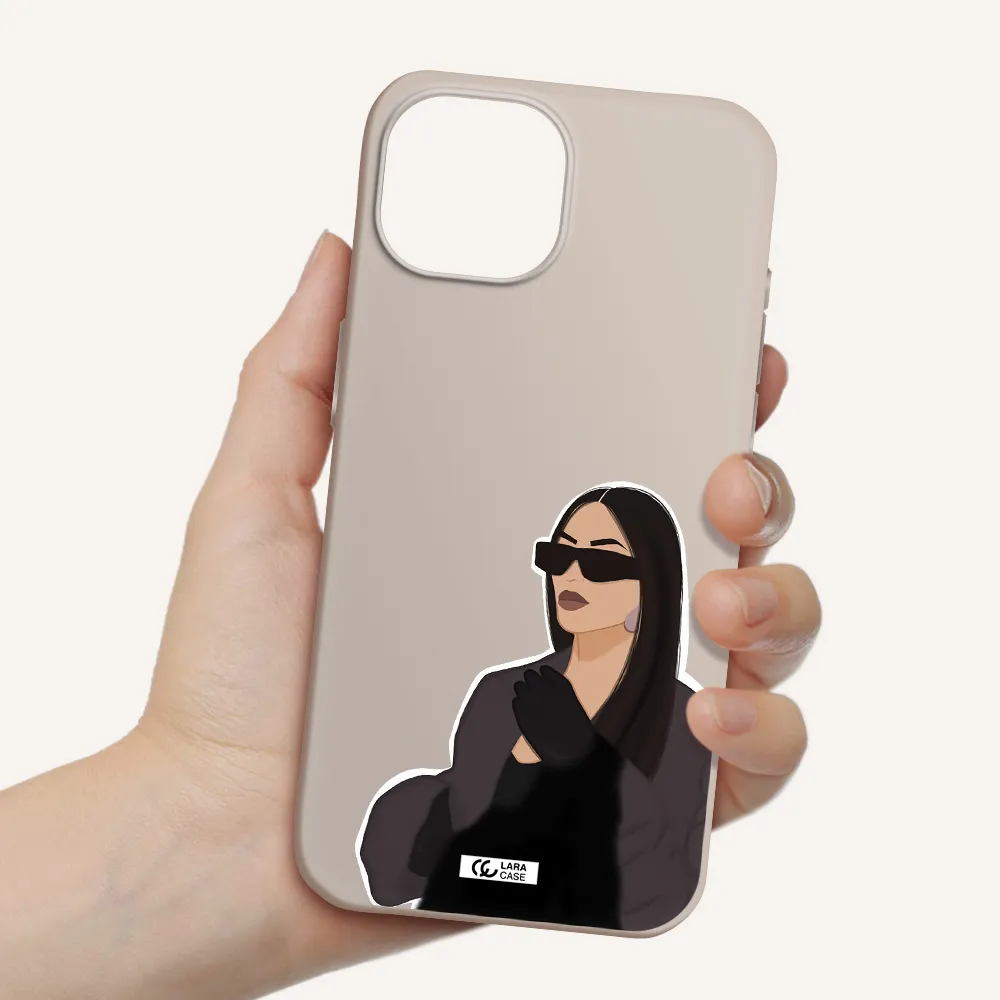 Minimalist Portrait Apple iPhone 15 Silicone Stone Case