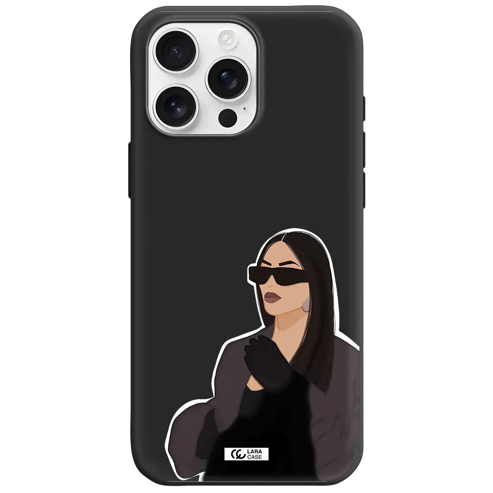 Minimalist Portrait Apple Iphone 16 Pro Max Silicone Black Case