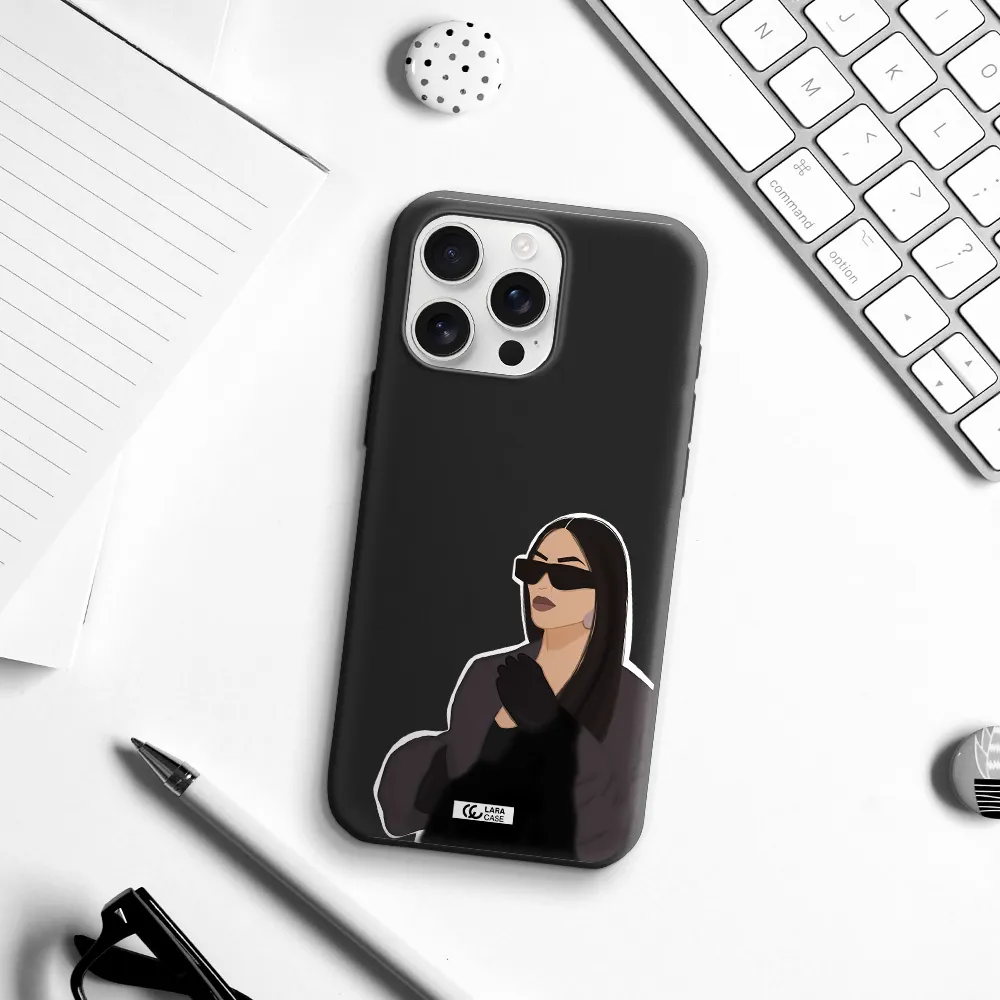 Minimalist Portrait Apple Iphone 16 Pro Max Silicone Black Case