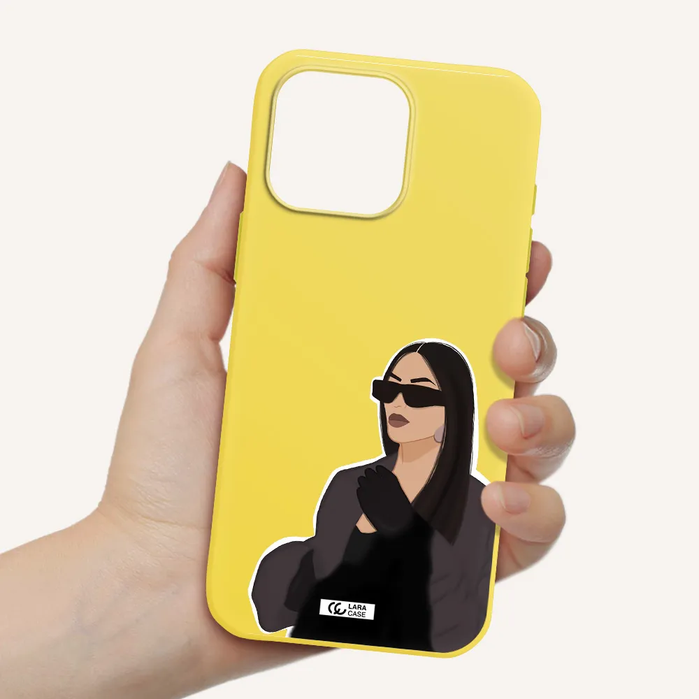 Minimalist Portrait Apple Iphone 16 Pro Max Silicone Canary Yellow Case