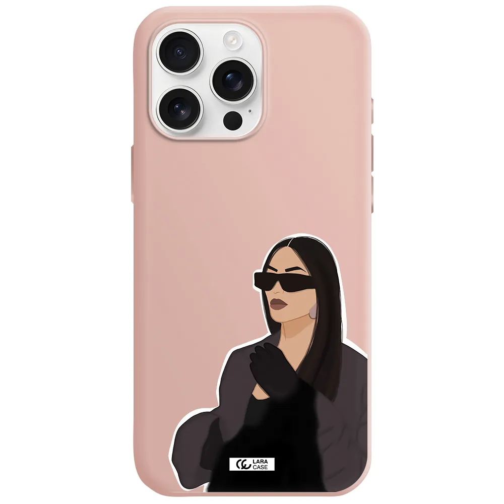 Minimalist Portrait Apple Iphone 16 Pro Max Silicone Pastel Pink Case