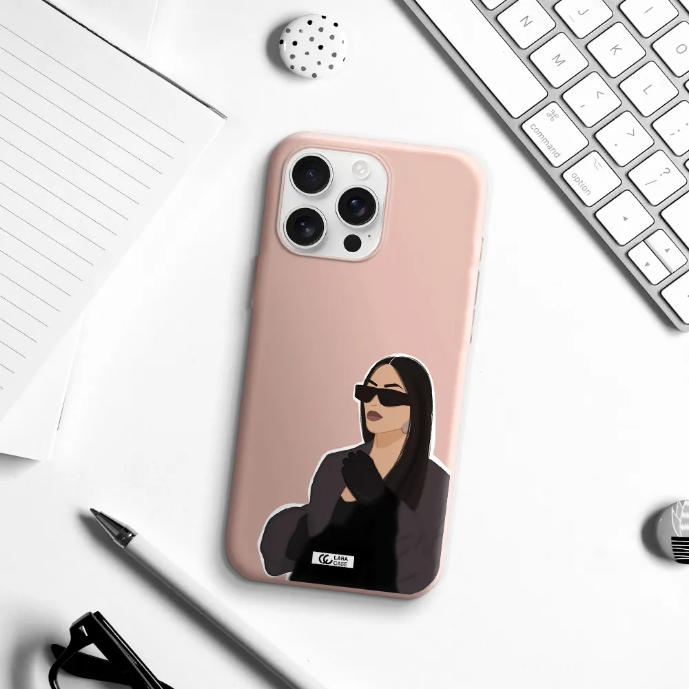 Minimalist Portrait Apple Iphone 16 Pro Max Silicone Pastel Pink Case