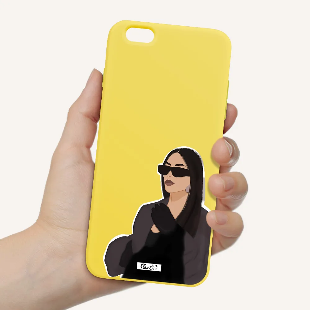 Minimalist Portrait Apple iPhone 6 plus Silicone canary yellow Case