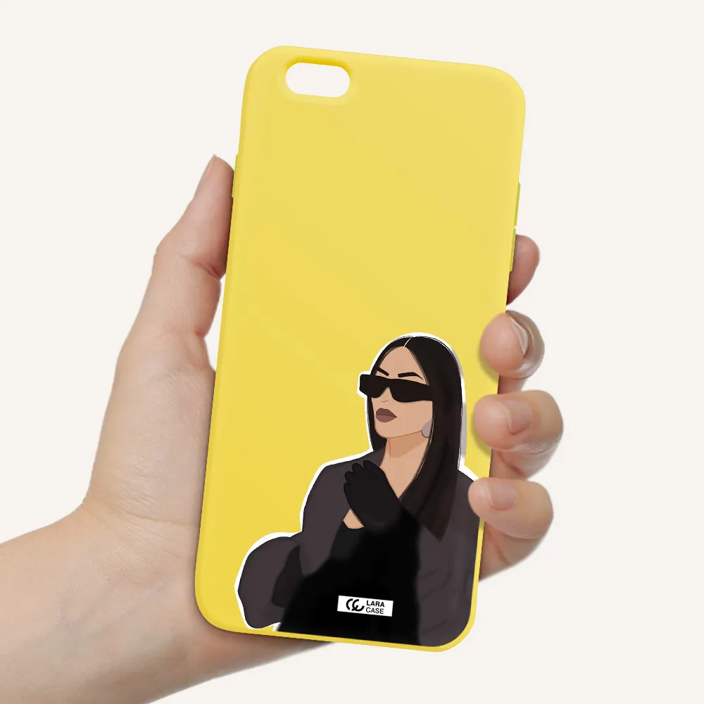 Minimalist Portrait Apple iPhone 6 s plus Silicone canary yellow Case
