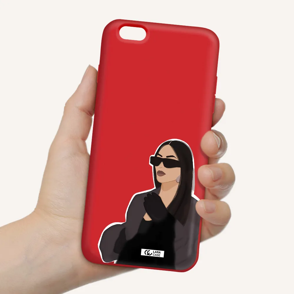 Minimalist Portrait Apple iPhone 6 s plus Silicone Imperial Red Case