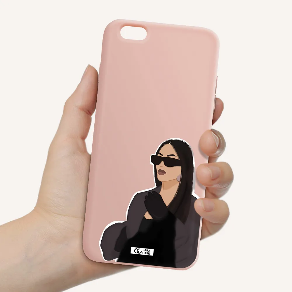 Minimalist Portrait Apple iPhone 6 s plus Silicone pastel pink Case