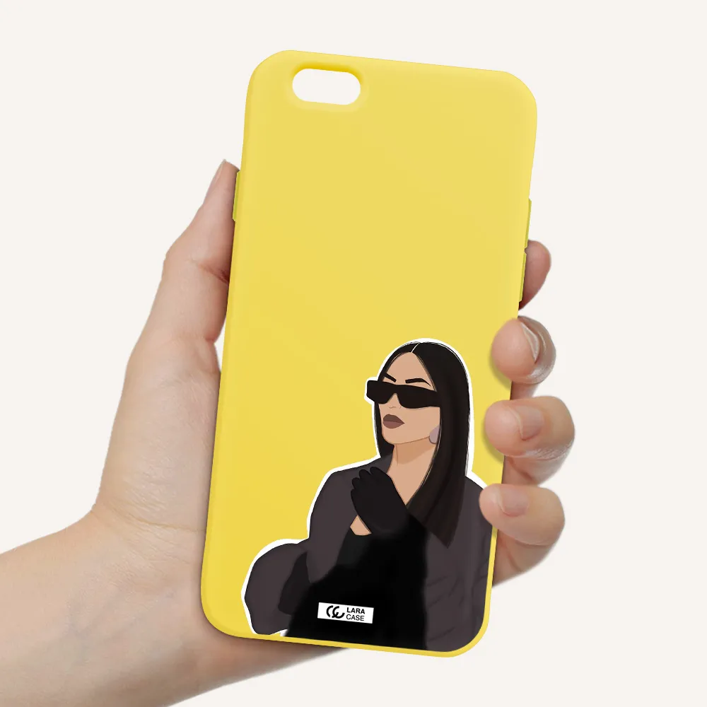 Minimalist Portrait Apple iPhone 6 Silicone canary yellow Case