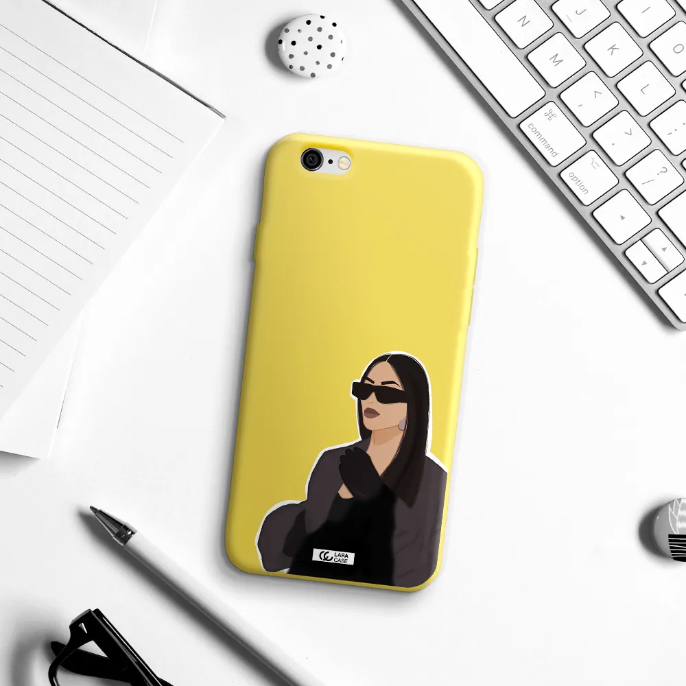 Minimalist Portrait Apple iPhone 6 Silicone canary yellow Case
