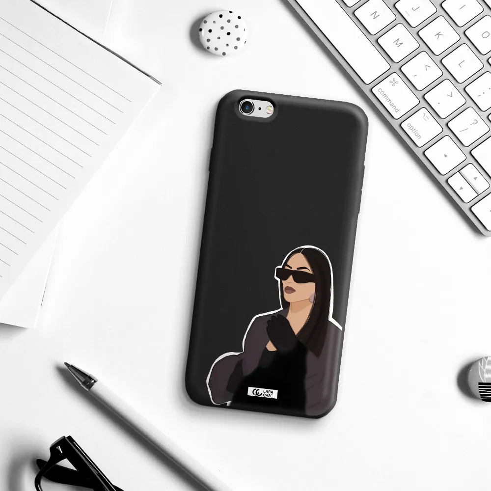 Minimalist Portrait Apple iPhone 6S Silicone black Case