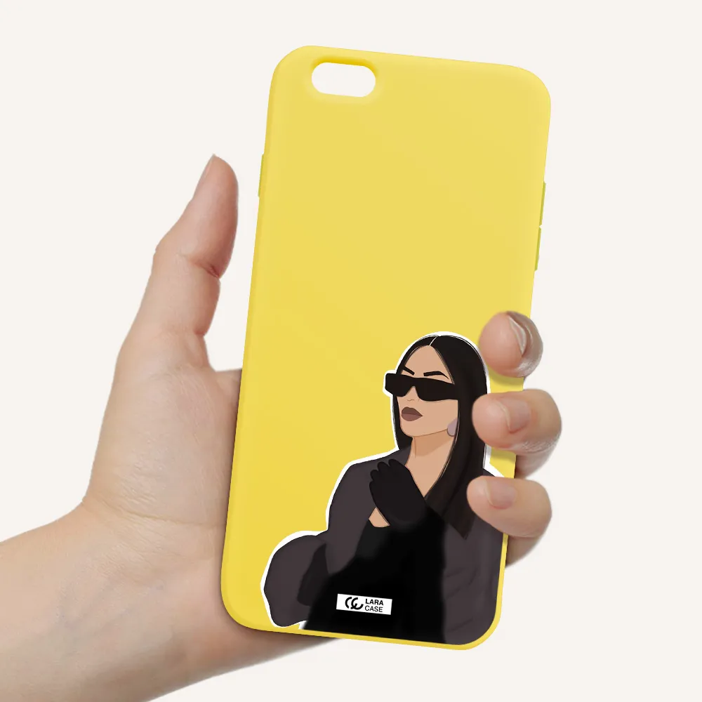 Minimalist Portrait Apple iPhone 6S Silicone canary yellow Case