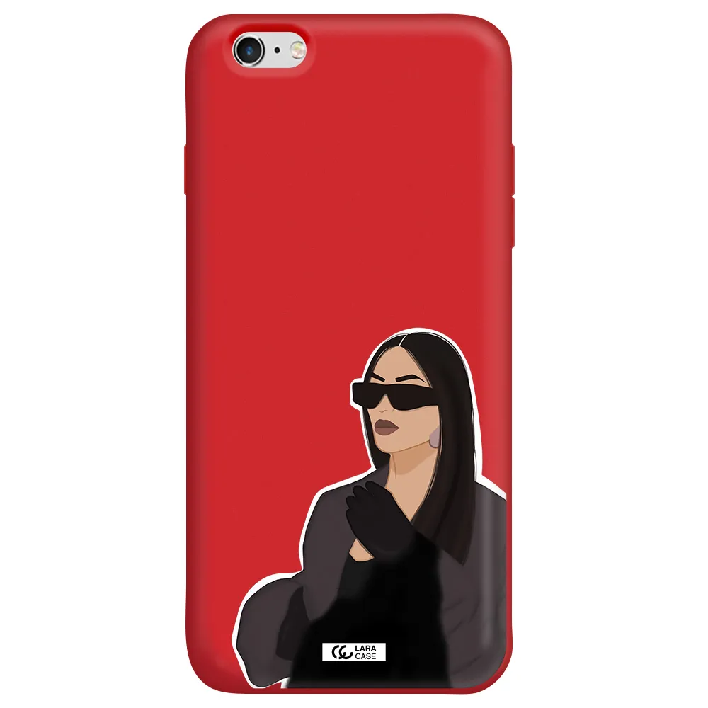 Minimalist Portrait Apple iPhone 6S Silicone Imperial Red Case