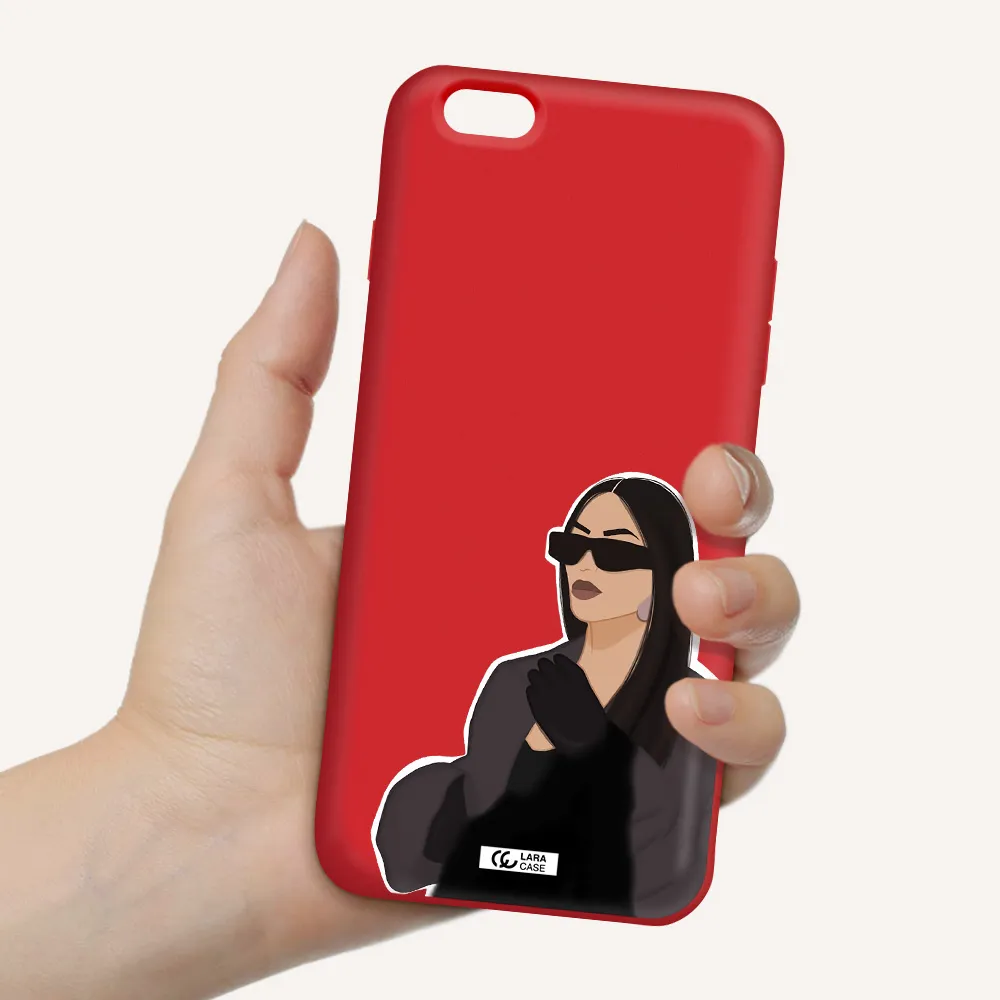 Minimalist Portrait Apple iPhone 6S Silicone Imperial Red Case