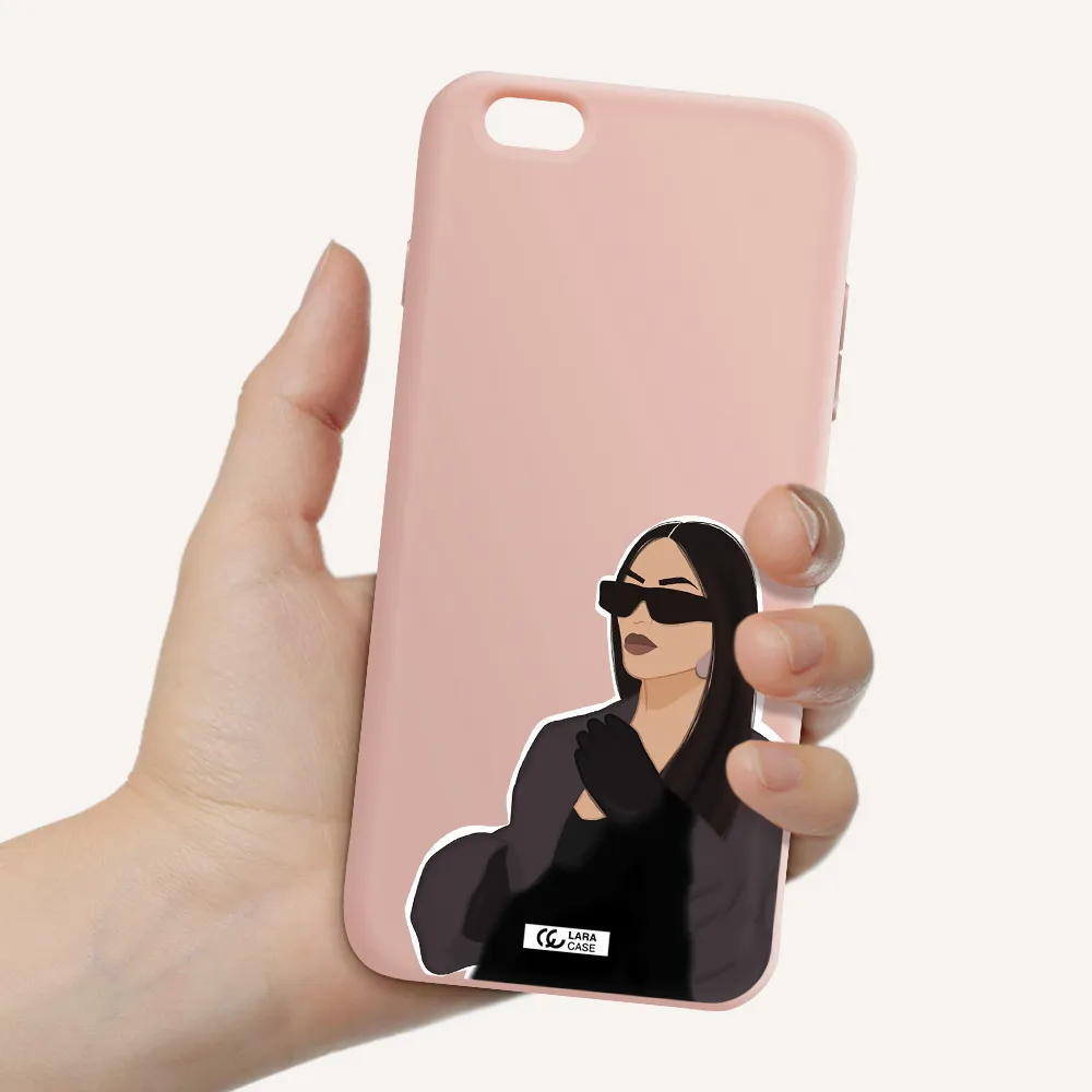 Minimalist Portrait Apple iPhone 6S Silicone pastel pink Case