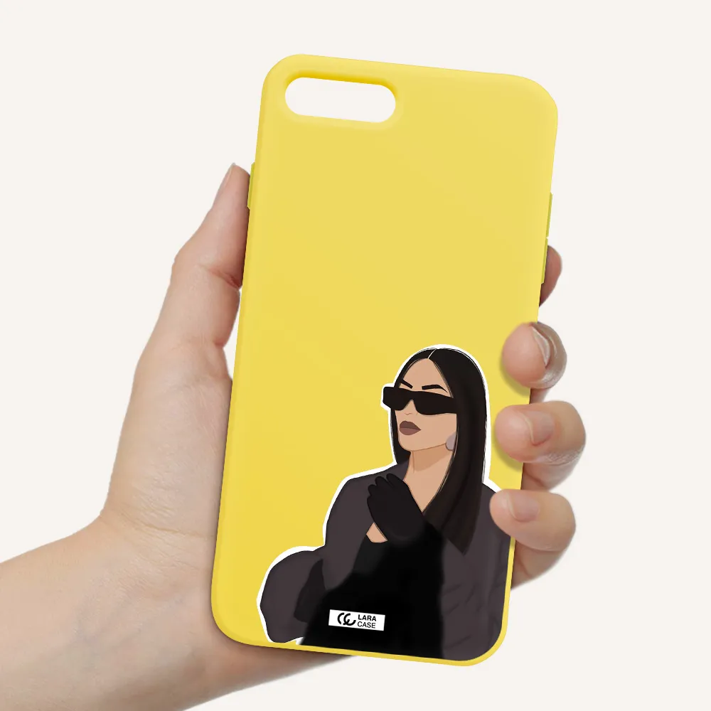 Minimalist Portrait Apple iPhone 7 plus Silicone canary yellow Case