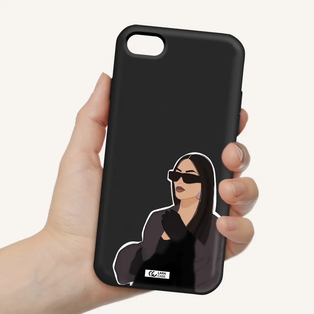 Minimalist Portrait Apple iPhone 7 Silicone black Case