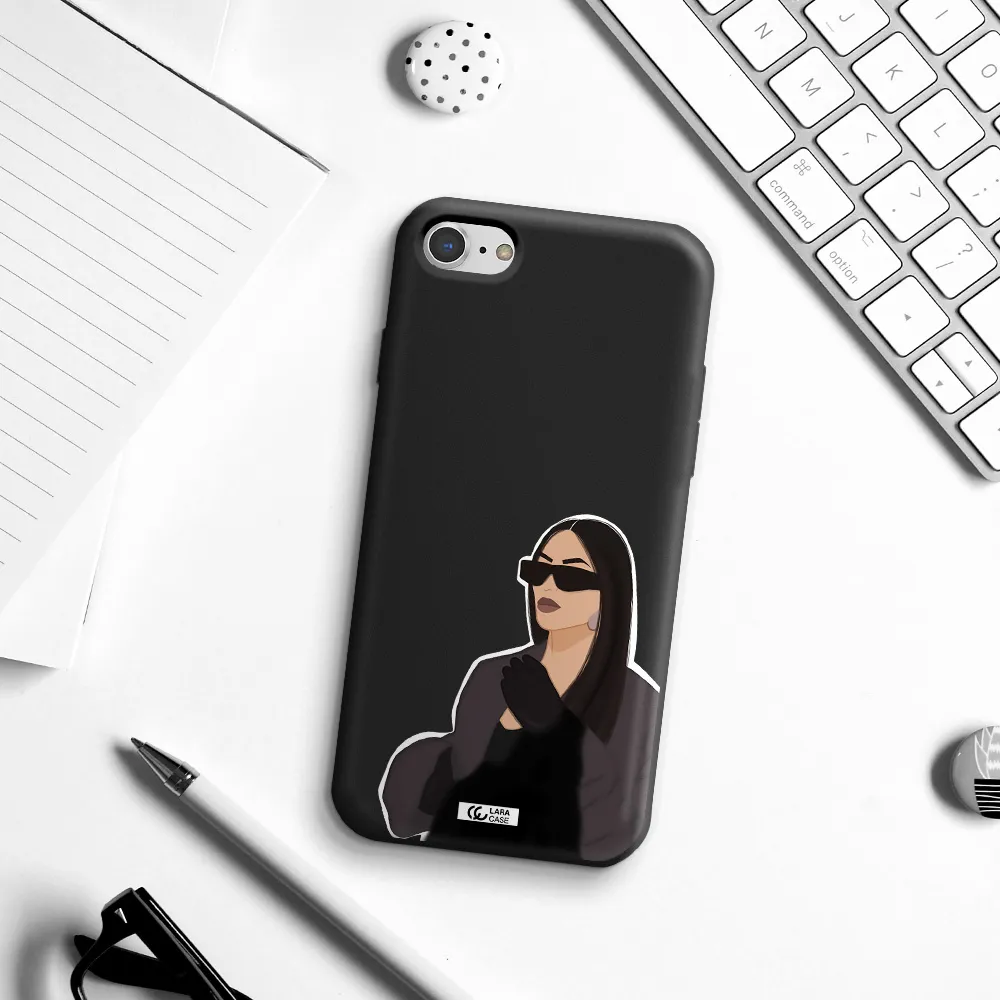 Minimalist Portrait Apple iPhone 7 Silicone black Case
