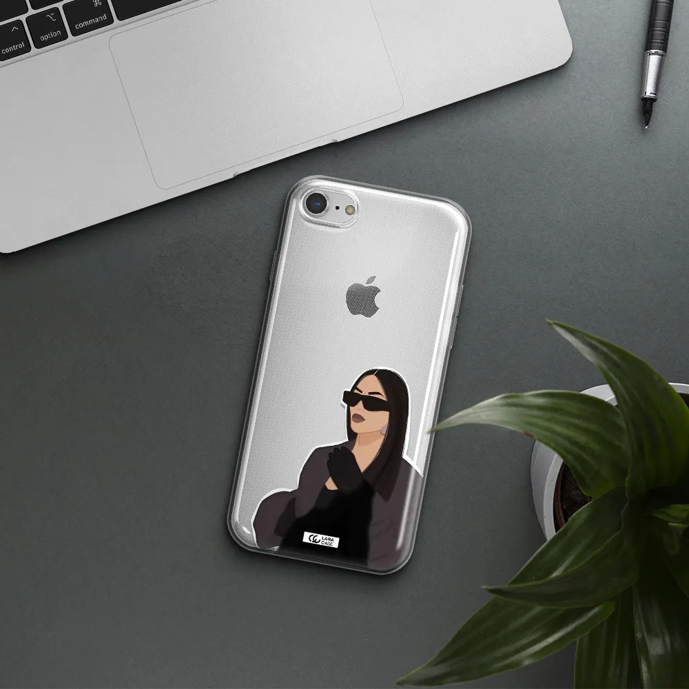 Minimalist Portrait Apple iPhone 8 Clear TPU Case
