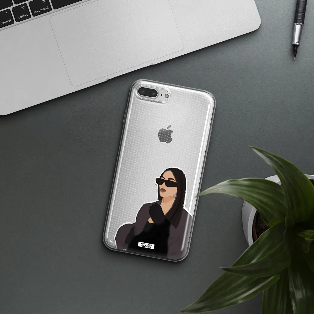 Minimalist Portrait Apple iPhone 8 plus Clear TPU Case