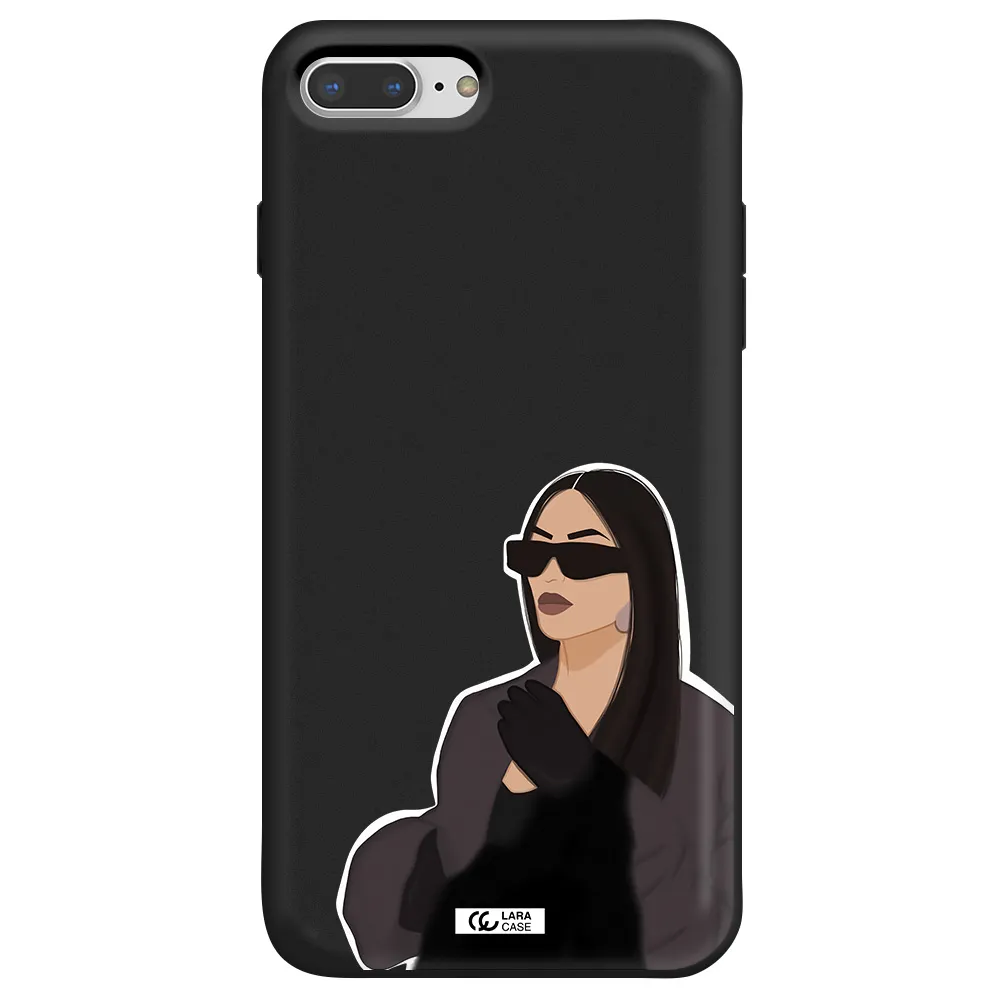 Minimalist Portrait Apple iPhone 8 plus Silicone black Case