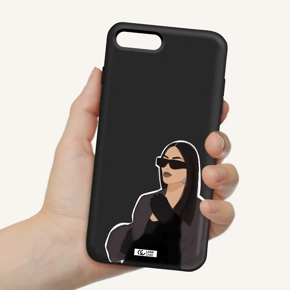 Minimalist Portrait Apple iPhone 8 plus Silicone black Case