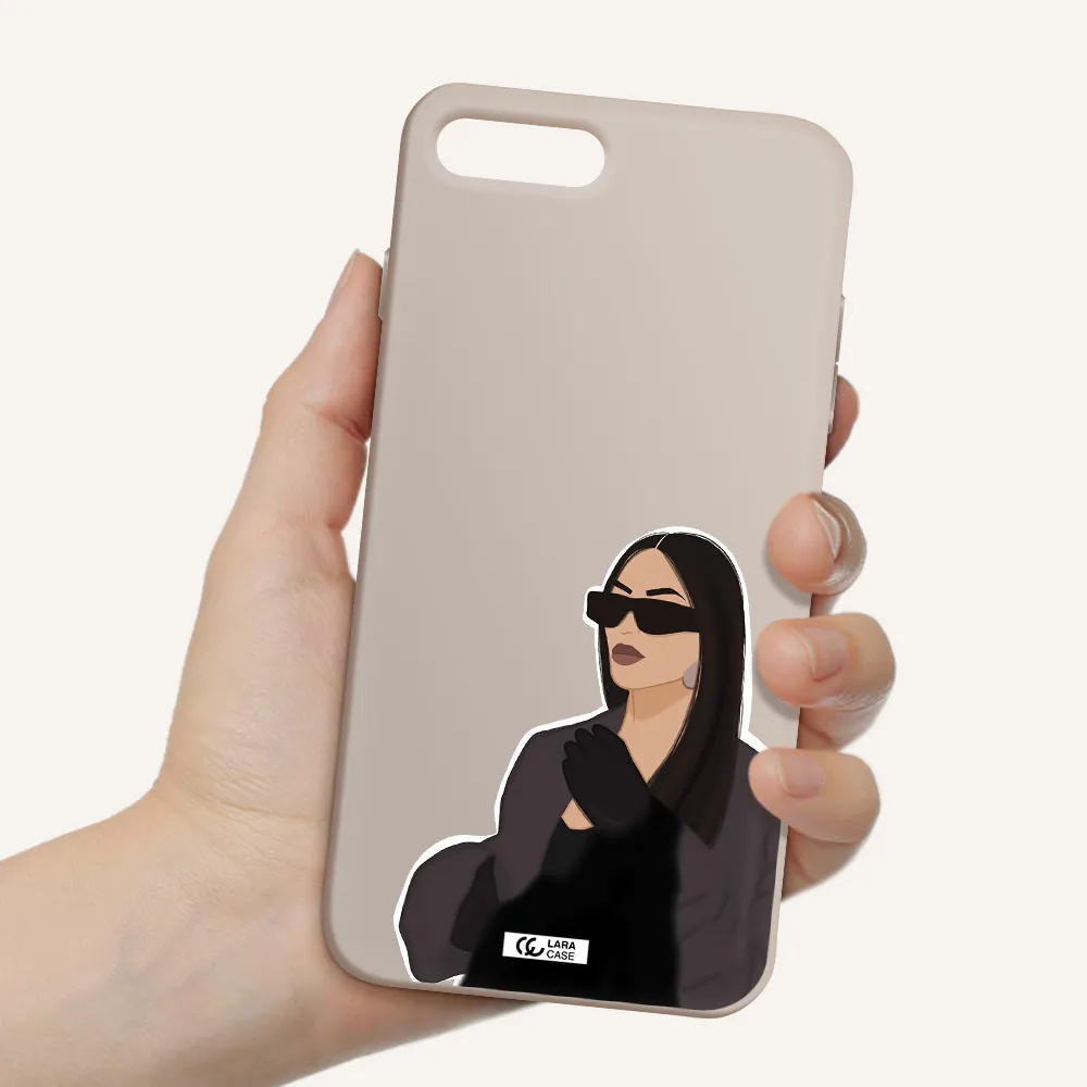 Minimalist Portrait Apple iPhone 8 plus Silicone Stone Case