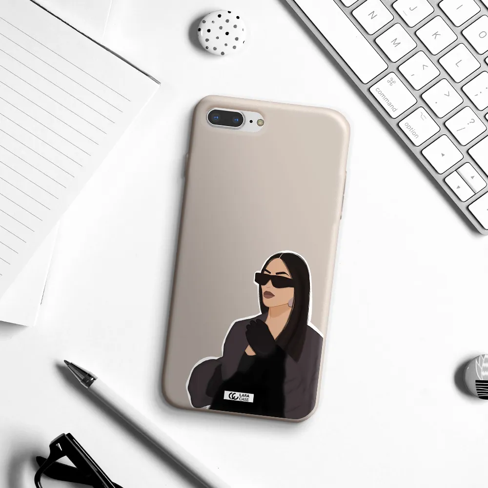 Minimalist Portrait Apple iPhone 8 plus Silicone Stone Case