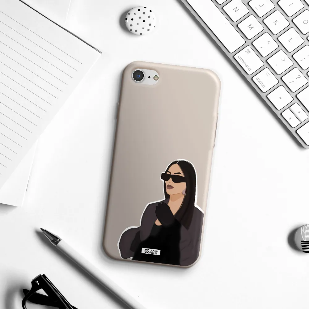 Minimalist Portrait Apple iPhone 8 Silicone Stone Case