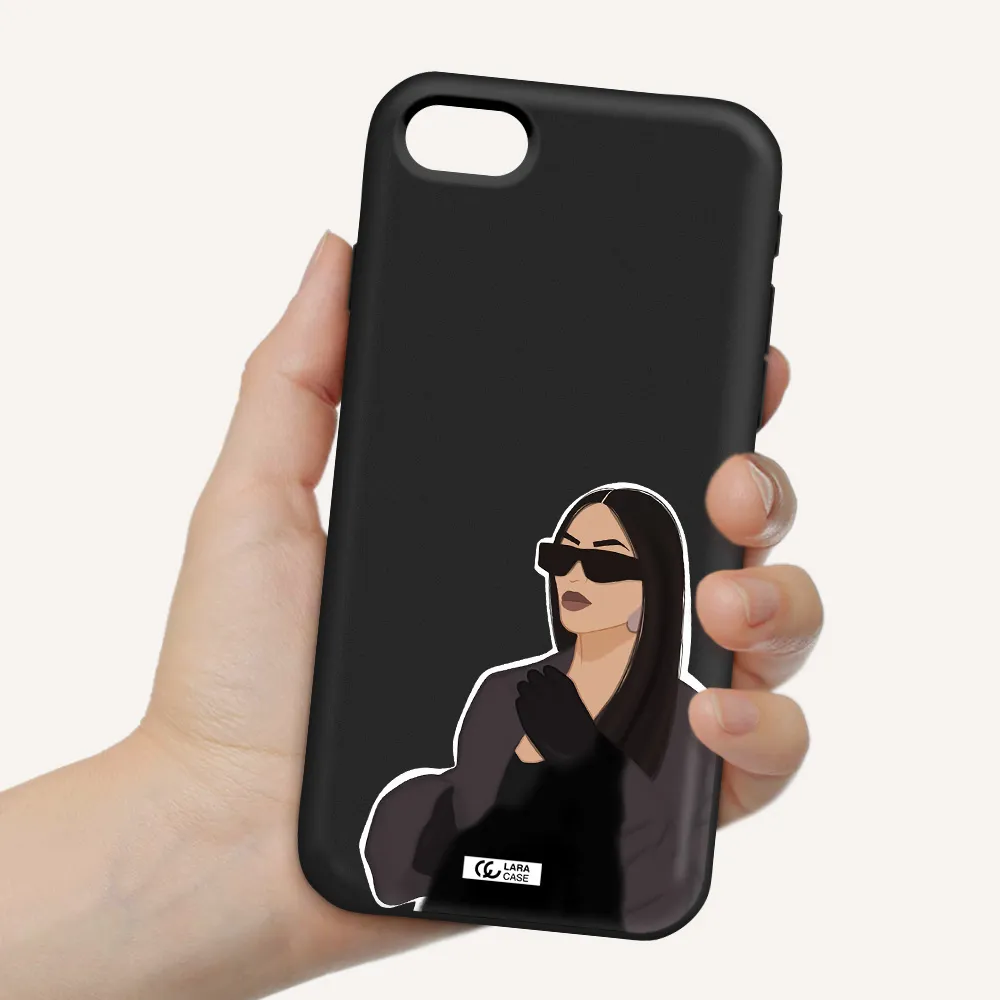 Minimalist Portrait Apple iPhone se 2020 Silicone black Case