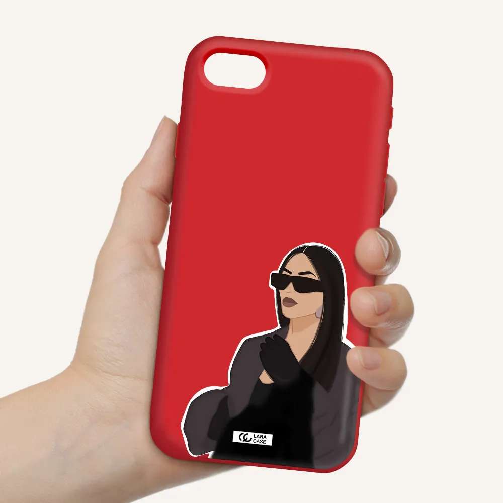 Minimalist Portrait Apple iPhone se 2020 Silicone Imperial Red Case