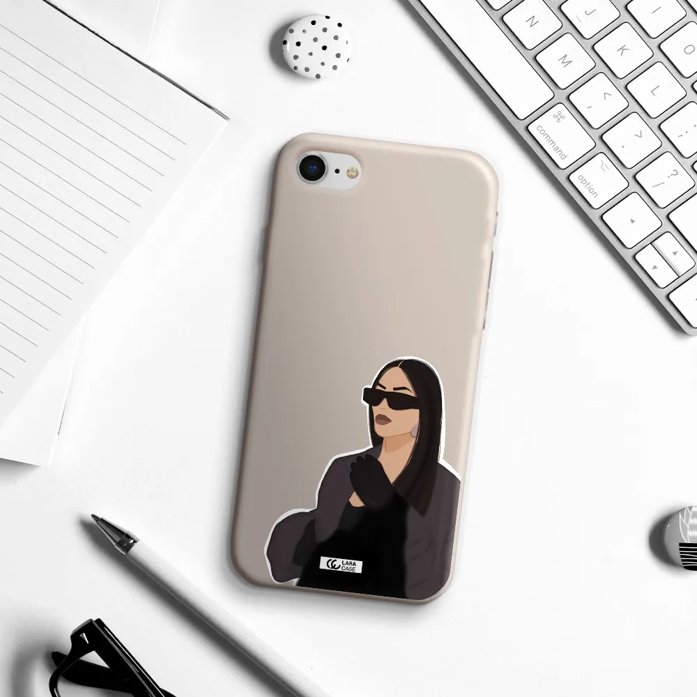 Minimalist Portrait Apple iPhone se 2020 Silicone Stone Case