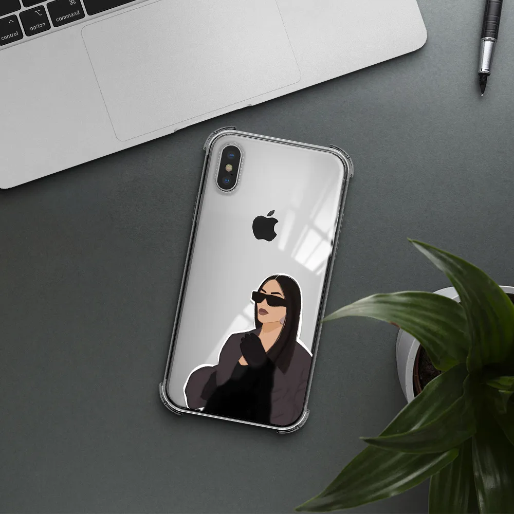 Minimalist Portrait Apple iPhone X Clear PC Case