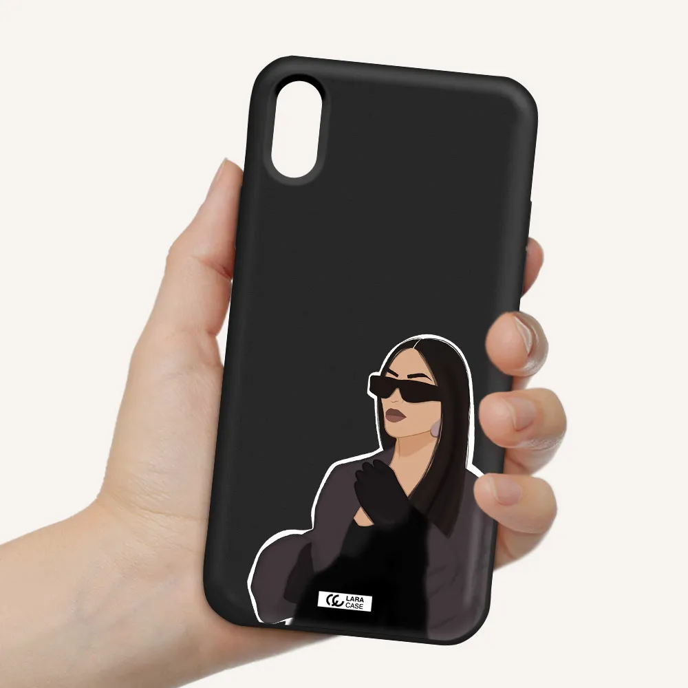 Minimalist Portrait Apple iPhone X Silicone black Case