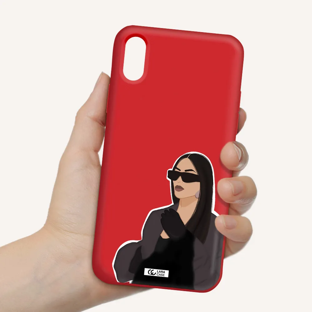 Minimalist Portrait Apple iPhone X Silicone Imperial Red Case