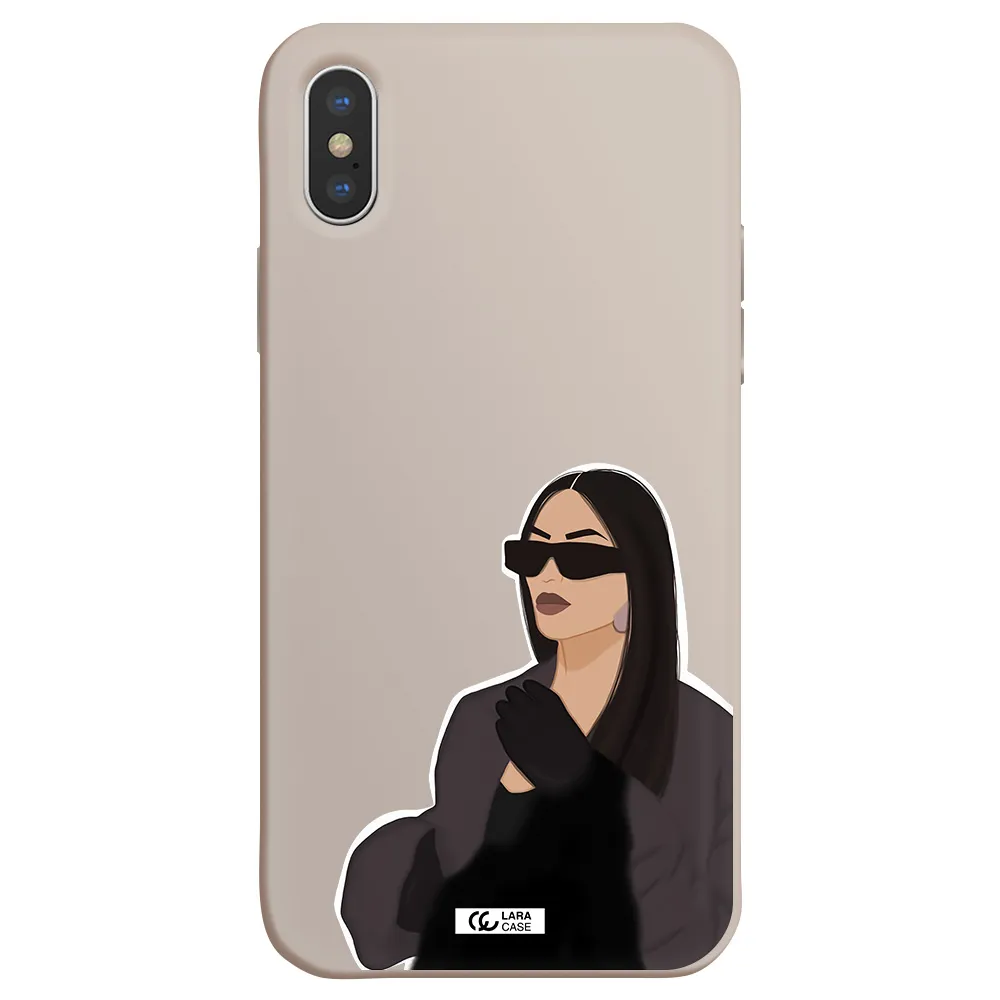 Minimalist Portrait Apple iPhone X Silicone Stone Case