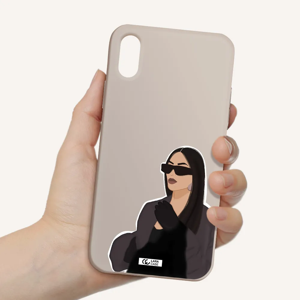 Minimalist Portrait Apple iPhone X Silicone Stone Case