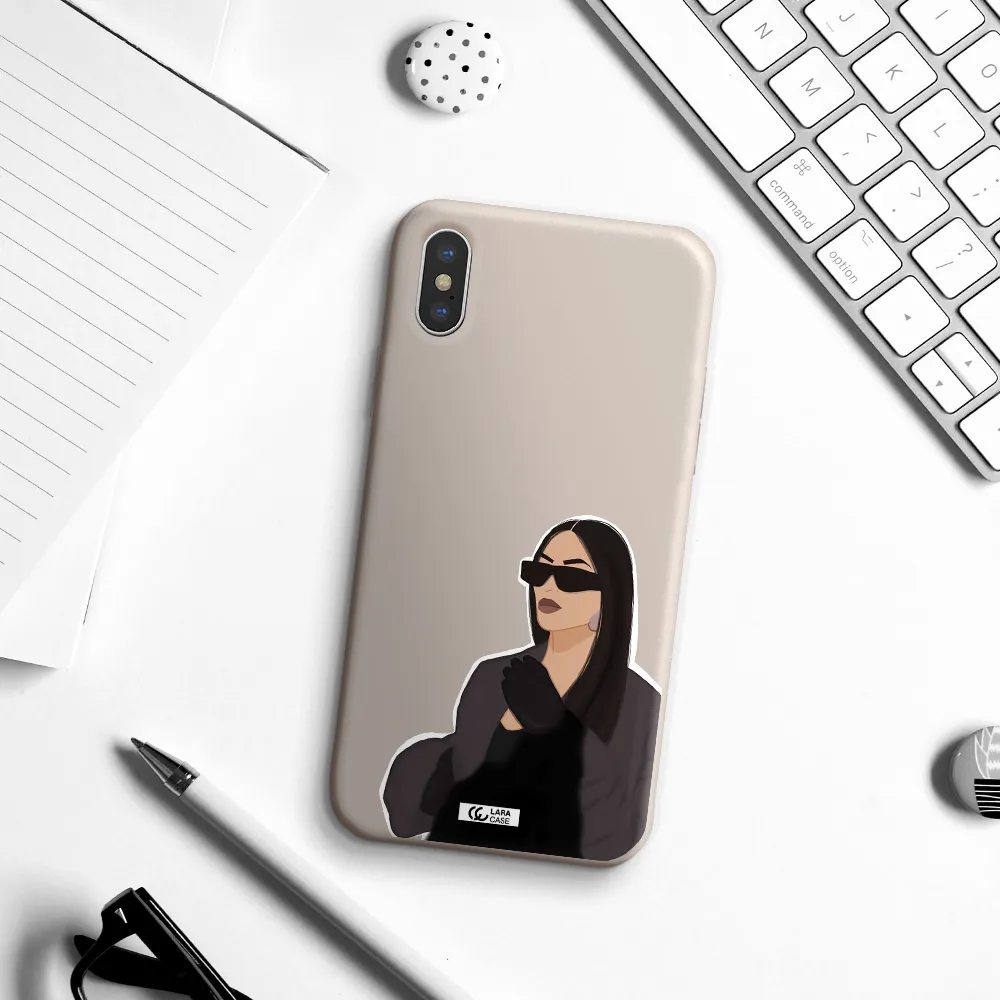 Minimalist Portrait Apple iPhone X Silicone Stone Case