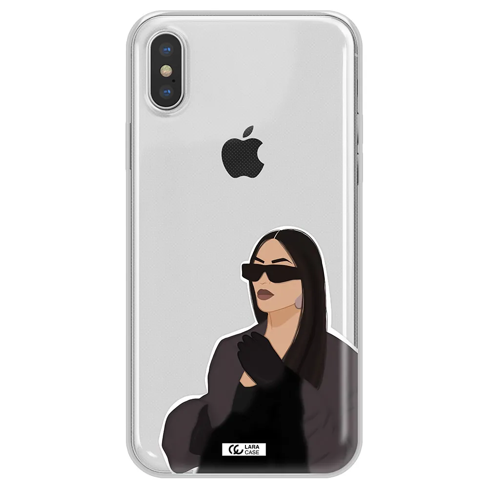 Minimalist Portrait Apple iPhone XS Clear TPU Case