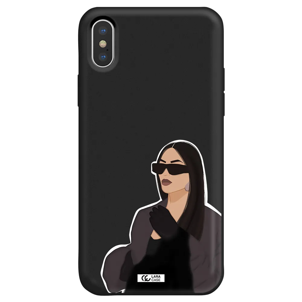 Minimalist Portrait Apple iPhone XS Silicone black Case